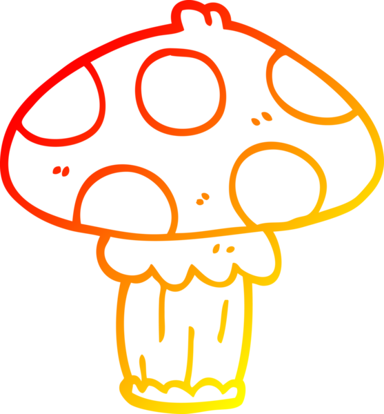 Bir insan tarafından çizilmiş bir mantarın sıcak çizgi çizimi