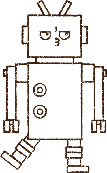 Robot Kömür Bir insan tarafından çizilmiş
