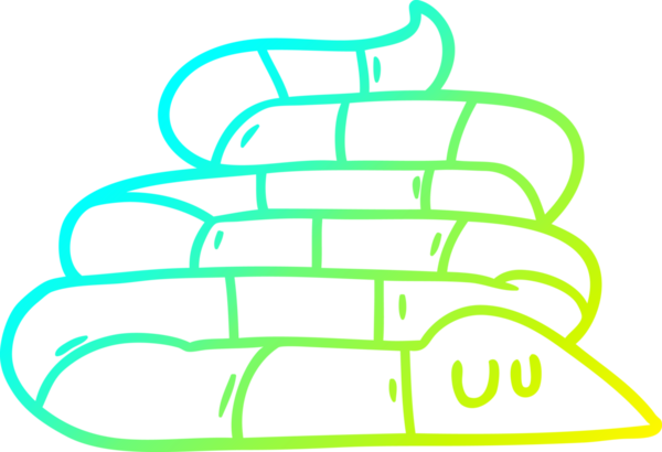 Bir insan tarafından çizilmiş uykulu bir yılanın soğuk eğik çizgisi.