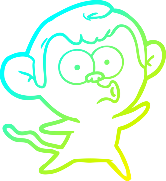 Bir insan tarafından çizilen soğuk gradyan çizgi çizimi bir maymunu şaşırttı