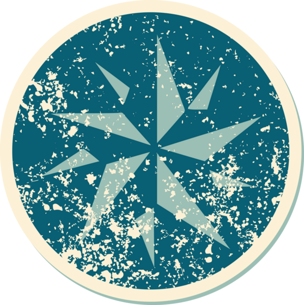 Bir insan tarafından çizilmiş bir yıldızın sembolik dövmeli görüntüsü