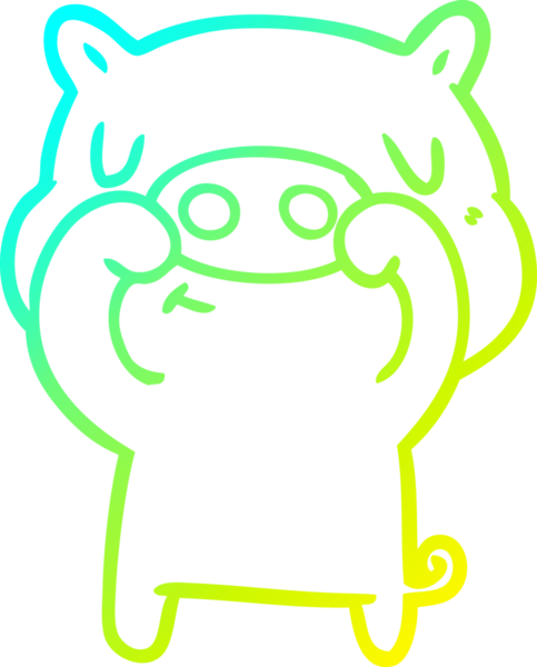 Bir insan tarafından çizilen çizgi film içerikli bir domuzun soğuk çizgi çizimi