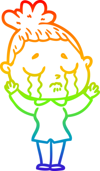 Bir insan tarafından çizilmiş ağlayan bir karikatür çizimi.