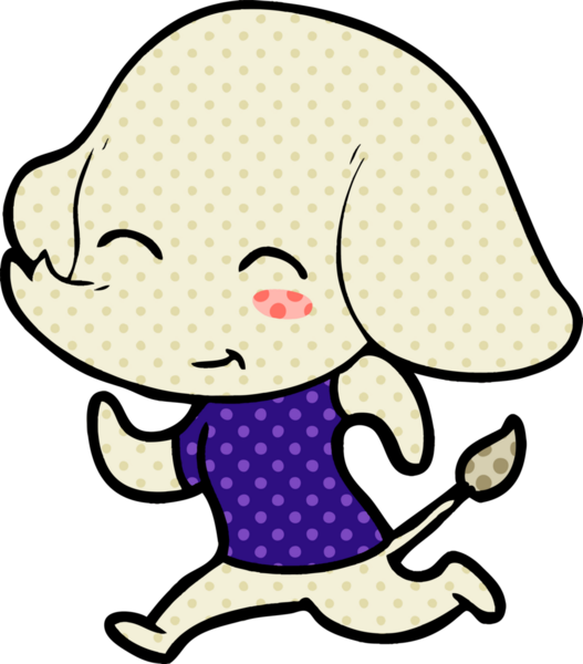 Bir insan tarafından çizilmiş şirin bir fil.