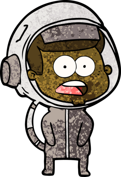 Karikatür bir insan tarafından çizilen astronotu şaşırttı.