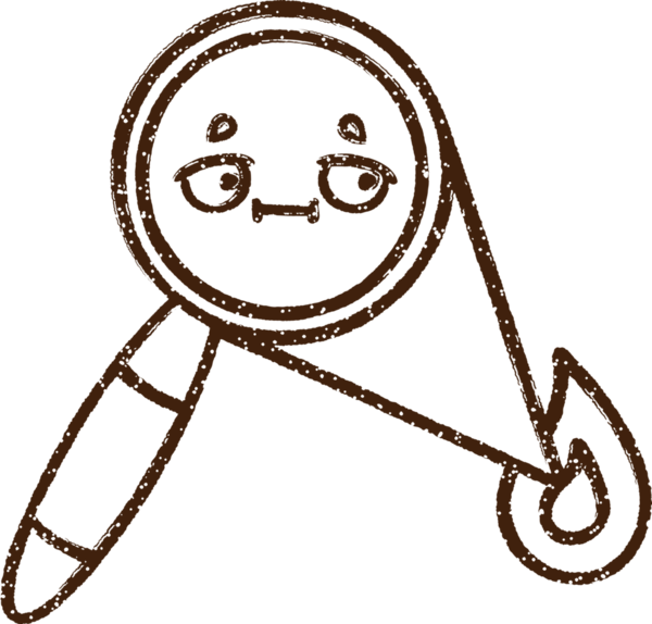 Bir insan tarafından çizilen Büyüteç Kömür Çizimi