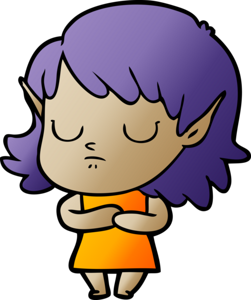 Bir insan tarafından çizilmiş bir elf kızı.