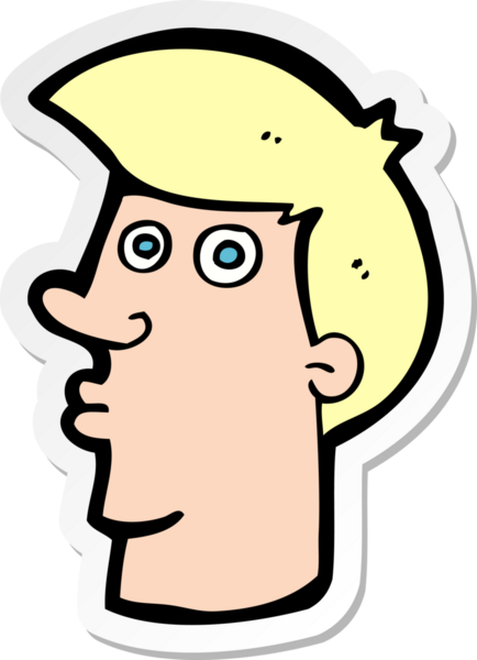 Bir insan tarafından çizilmiş, kafası karışmış bir adamın çıkartması.