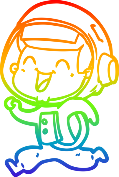 gökkuşağı gradyan çizimi mutlu bir çizgi astronot çizimi bir insan tarafından çizildi
