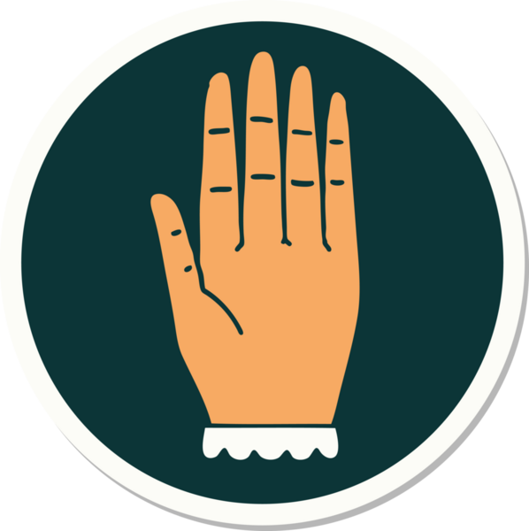 Bir insan tarafından çizilmiş geleneksel bir el dövmesi çıkartması.