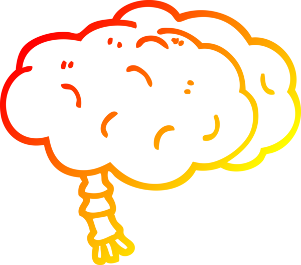 Bir insan tarafından çizilmiş karikatür beyninin sıcak gradyan çizimi