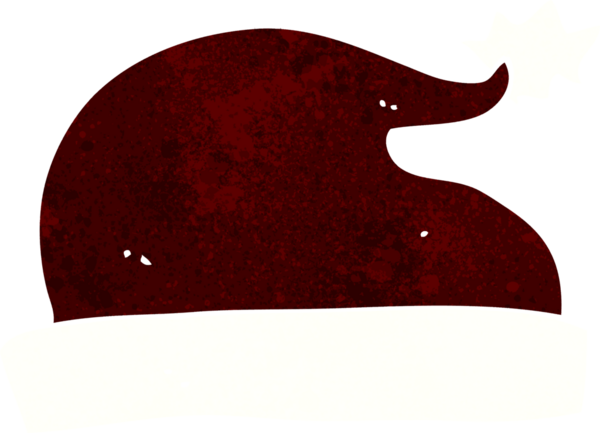 Bir insan tarafından çizilmiş Noel Baba şapkası.