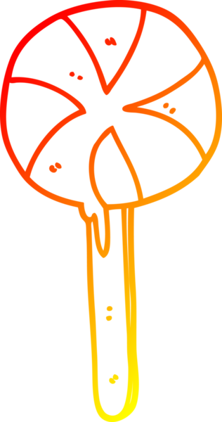 Bir insan tarafından çizilmiş bir lolipopun sıcak çizgi çizimi