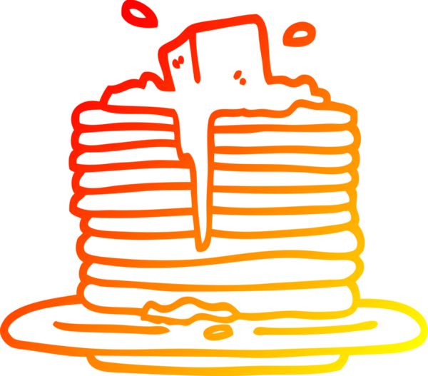 Bir insanın çizdiği krep üzerinde eriyen çizgi film tereyağı çizimi.