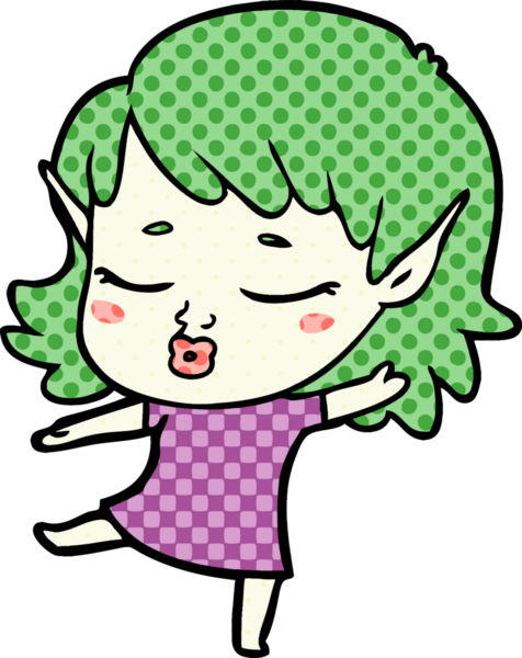 Bir insan tarafından çizilmiş güzel elf kızı.