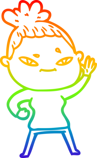 gökkuşağı gradyan çizimi bir insan tarafından çizilmiş bir karikatür kadın