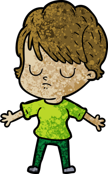 Bir insan tarafından çizilmiş karikatür kadın.