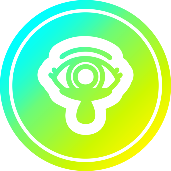 Mistik göz yaşları içinde, bir insan tarafından çizilmiş havalı gradyan bir ikon.