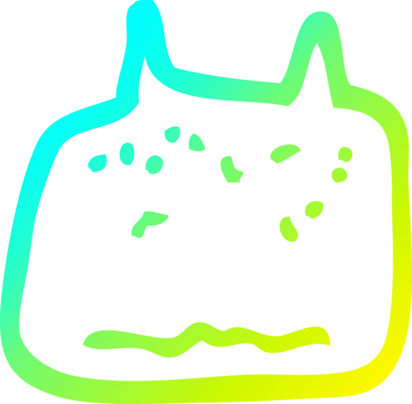 Bir insan tarafından çizilmiş bir çizgi film dişinin soğuk gradyan çizimi.