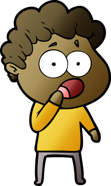 Bir insan tarafından çizilmiş bir karikatür adamı şaşkınlıkla nefes nefese kaldı.