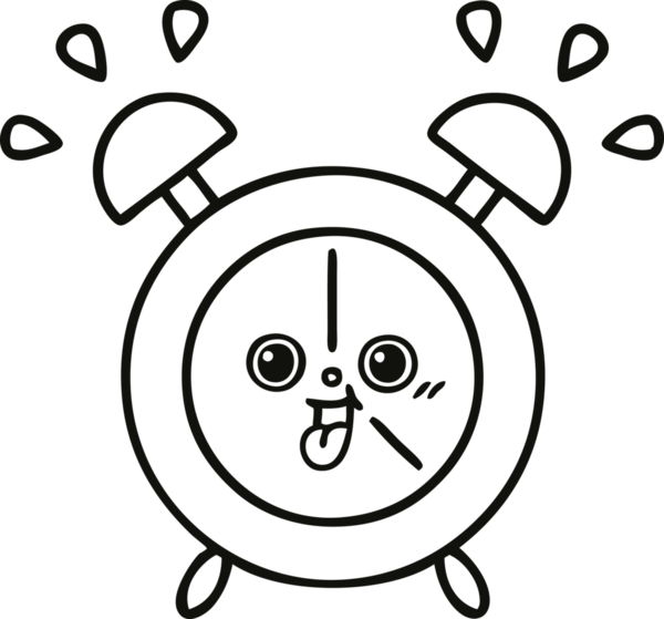 Bir insan tarafından çizilmiş bir alarm saati çizimi