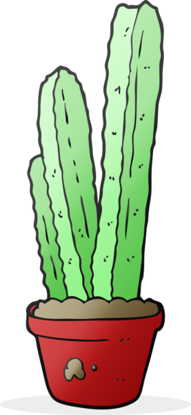 Bir insan tarafından çizilmiş karikatür kaktüsü.