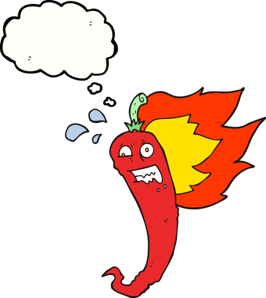 Bir insan tarafından çizilmiş sıcak kırmızı biberli balon çizimi.