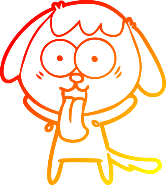 Bir insan tarafından çizilmiş sevimli bir köpeğin sıcak çizgi çizgisi.