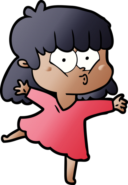 Bir insan tarafından çizilmiş ıslık çalan kız.