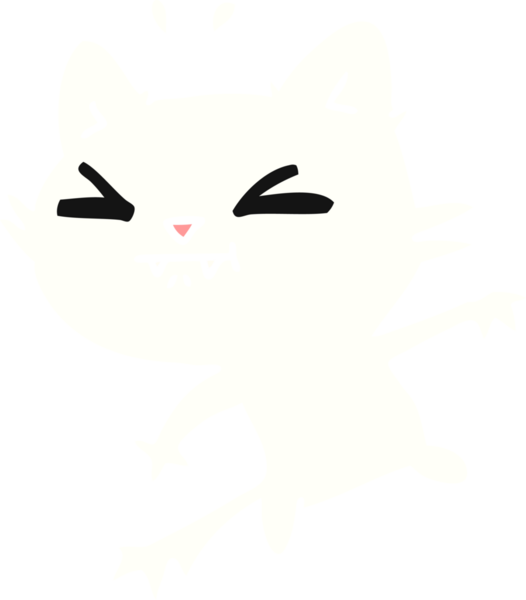 Bir insan tarafından çizilmiş kawaii kedisinin serbest çizimi.