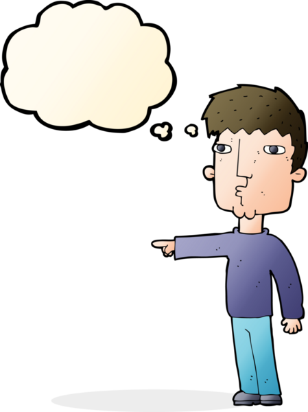 Bir insan tarafından çizilmiş düşünce baloncuğu olan bir adam.