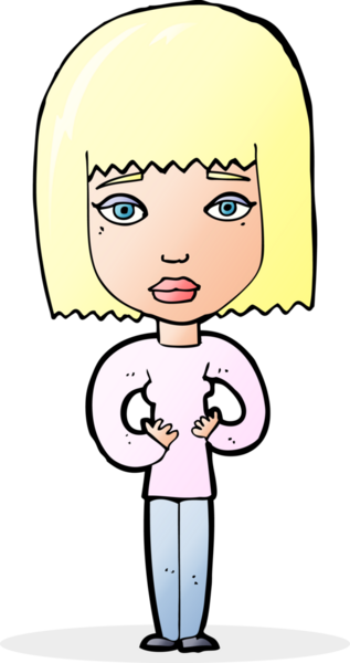 Bir insan tarafından çizildiğini gösteren karikatür kadın.