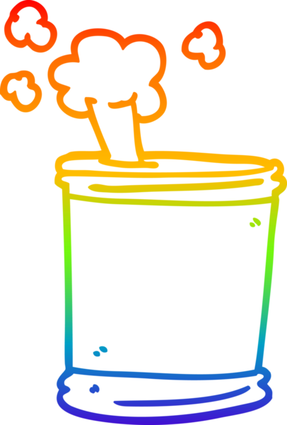 gökkuşağı gradyan çizgi çizimi bir insan tarafından çizilmiş bira kutusu