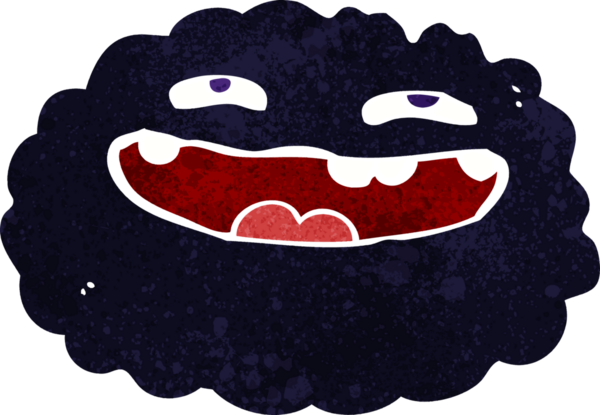 Bir insan tarafından çizilmiş mutlu çizgi film bulutu