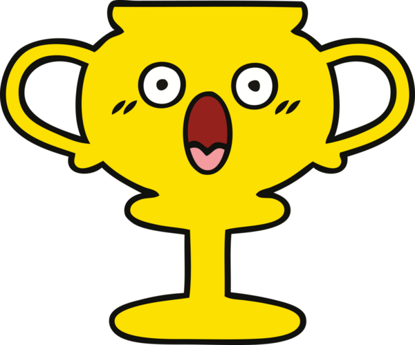 Bir insan tarafından çizilmiş sevimli bir kupa karikatürü.