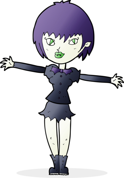 Bir insan tarafından çizilmiş vampir kız çizgi filmi.