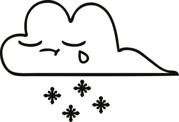 Bir insan tarafından çizilmiş fırtına kar bulutu çizimi