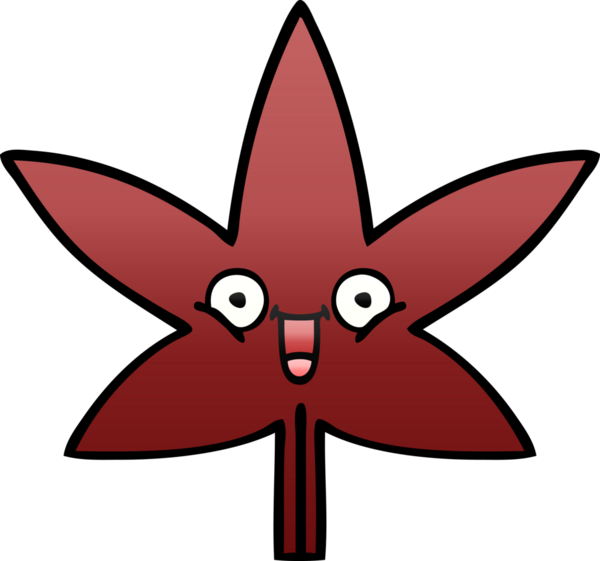 Bir insan tarafından çizilen güz yaprağının gölgelenmiş karikatürü