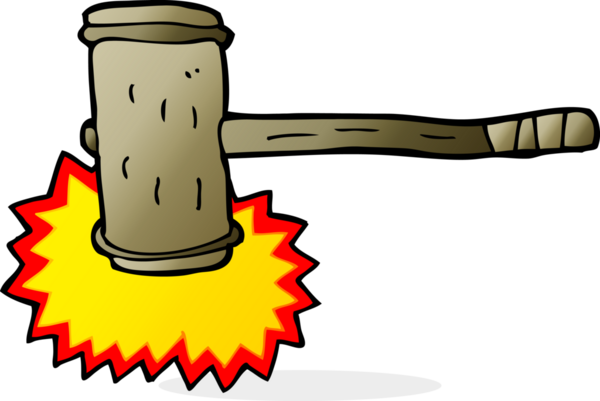 Bir insan tarafından çizilmiş ahşap çekiç.