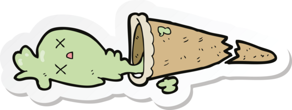 Bir insan tarafından çizilmiş çizgi film dondurmasının çıkartması.