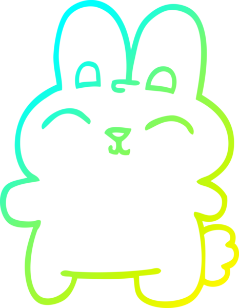 Bir insan tarafından çizilmiş mutlu çizgi film tavşanı çizimi.