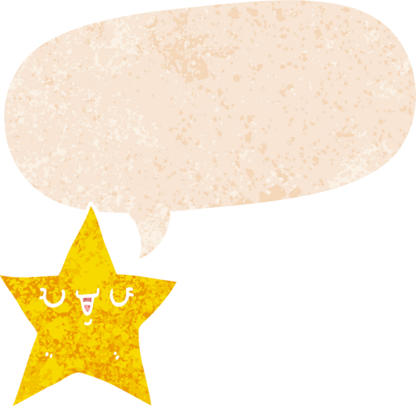 Bir insan tarafından çizilmiş, grunge 'de konuşma baloncuğu olan karikatür yıldızı.