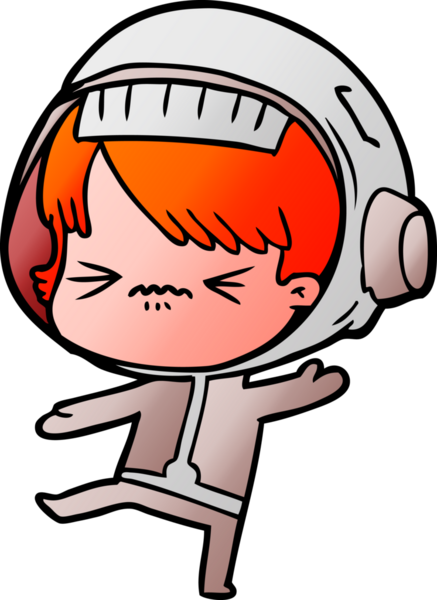 Bir insan tarafından çizilmiş kızgın uzay kızı.