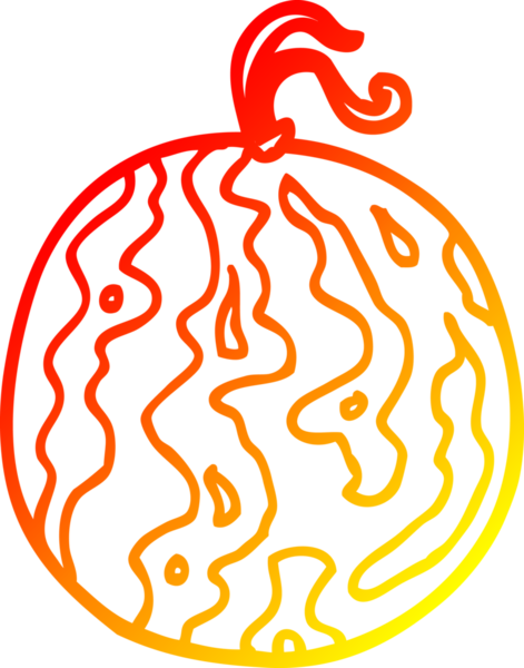 Bir insan tarafından çizilmiş bir karpuzun sıcak çizgi çizimi