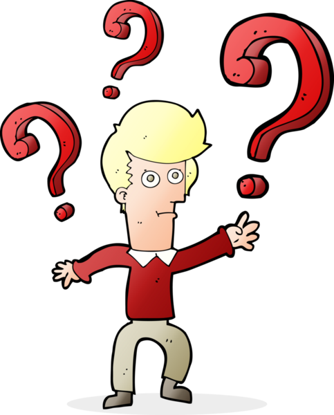 Bir insan tarafından çizilmiş bir sürü sorusu olan çizgi film adamı.