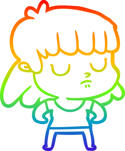 gökkuşağı gradyan çizgi çizimi bir insan tarafından çizilmiş ilgisiz bir kadın