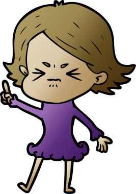 Bir insan tarafından çizilmiş kızgın bir kız.