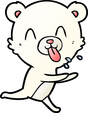 kaba karikatür kutup ayısının insan tarafından çizilmiş dili.