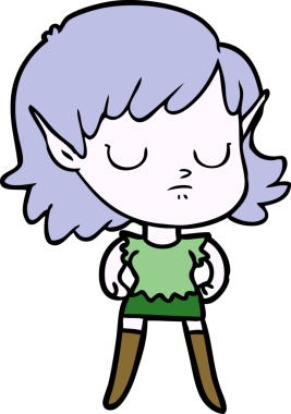 Bir insan tarafından çizilmiş bir elf kızı.