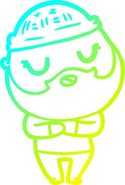 Bir insan tarafından çizilmiş sakallı sevimli bir çizgi film karakteri çizimi.